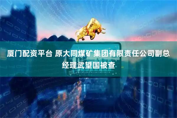 厦门配资平台 原大同煤矿集团有限责任公司副总经理武望国被查