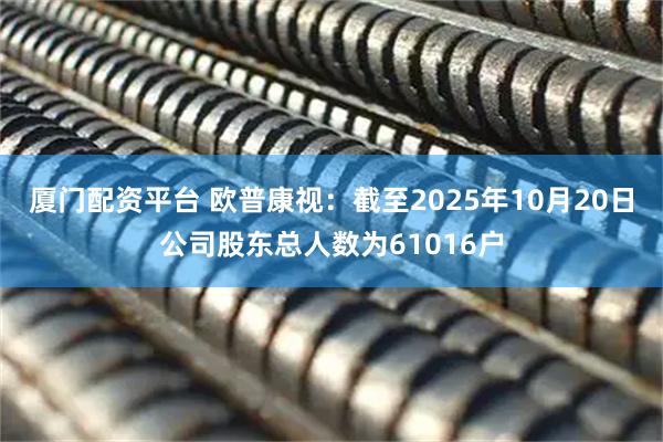 厦门配资平台 欧普康视：截至2025年10月20日公司股东总人数为61016户